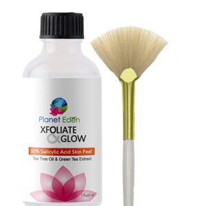 Planet Eden 30% Salicylic Acid Skin Peel with Tea Tree Oil & Green Tea Extract - Great For Acne Free Shipping and Free Fan Brush
