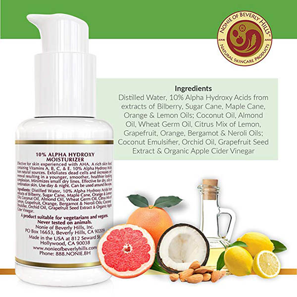 Nonie 10% Alpha Hydroxy Acid Moisturizer - Anti Wrinkle & Anti Aging Treatment - Dead Cell Exfoliater & Renewer 30% - 1.75 oz - Image 5